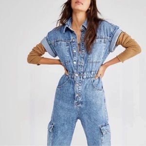 We the free utility denim coveralls
